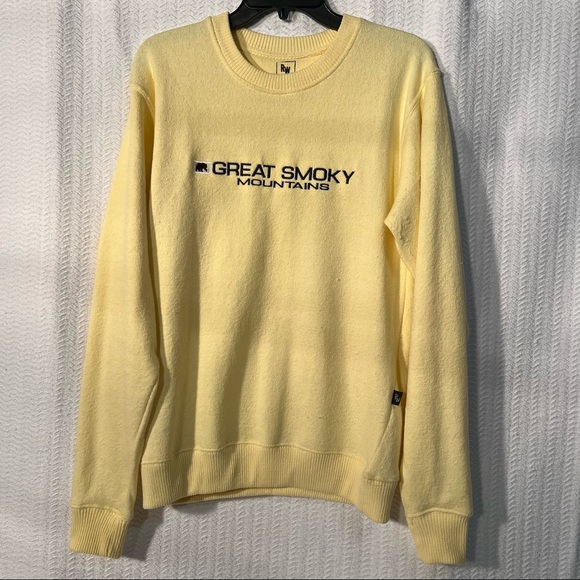 ragwear usa / yellow and black ‘great smoky mountains’ sweatshirt size small - Picture 1 of 6